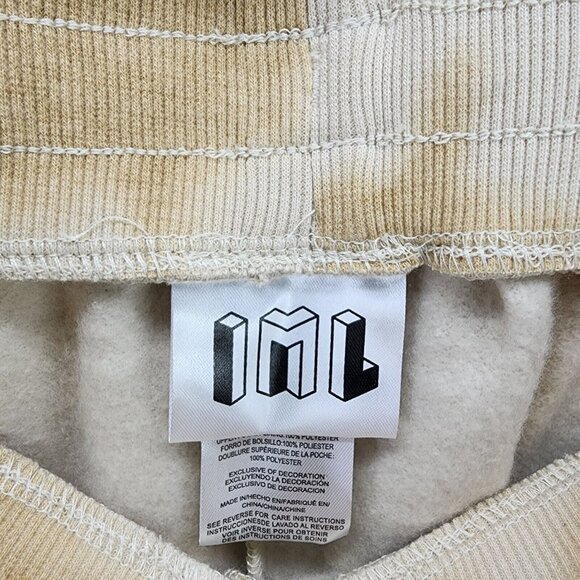 Womens IML Tan Tie Dye Fleece Sweatpants Drawstring Cotton Polyester Size S - Picture 3 of 8